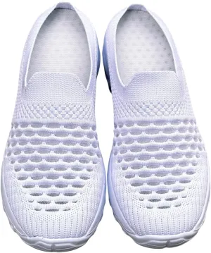 Comfortable Knit Slip-On Sneakers - Breathable Mesh Upper, High Elasticity Soft Sole, Casual Sports Shoes for Daily Wear with Superior Arch Support and Cushioning
