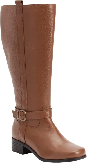 Comfortview Donna Wide Calf Leather Boot Tall Knee High Women's Winter Shoes (Wide Widths Available)