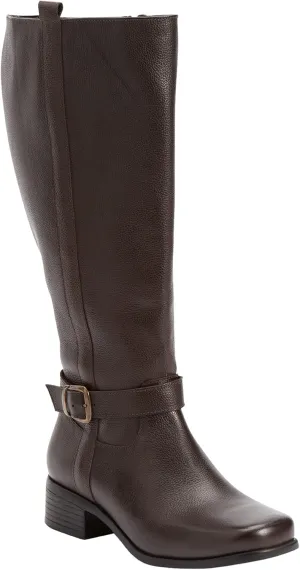Comfortview Donna Wide Calf Leather Boot Tall Knee High Women's Winter Shoes (Wide Widths Available)