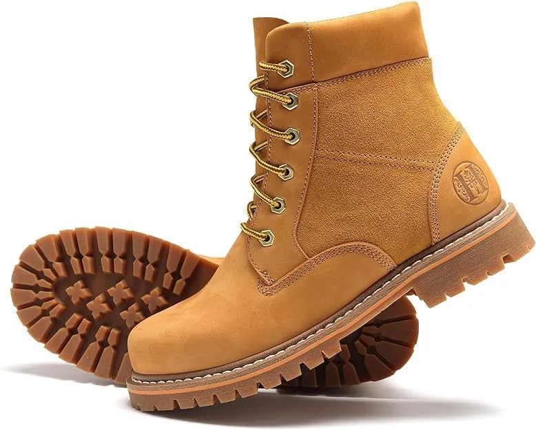 CONRAD Wheat Nubuck Work Boot Collection: Sturdy, Soft Toe, Slip-Resistant Safety Shoes for Men