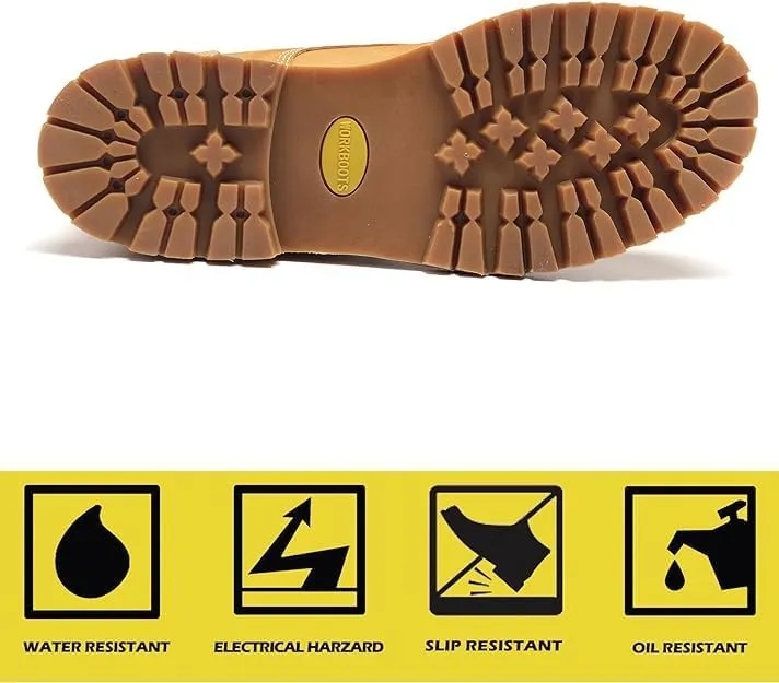 CONRAD Wheat Nubuck Work Boot Collection: Sturdy, Soft Toe, Slip-Resistant Safety Shoes for Men