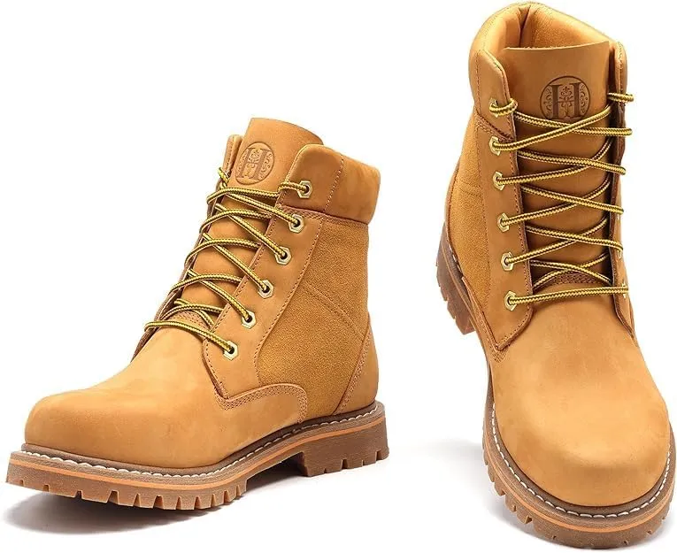 CONRAD Wheat Nubuck Work Boot Collection: Sturdy, Soft Toe, Slip-Resistant Safety Shoes for Men