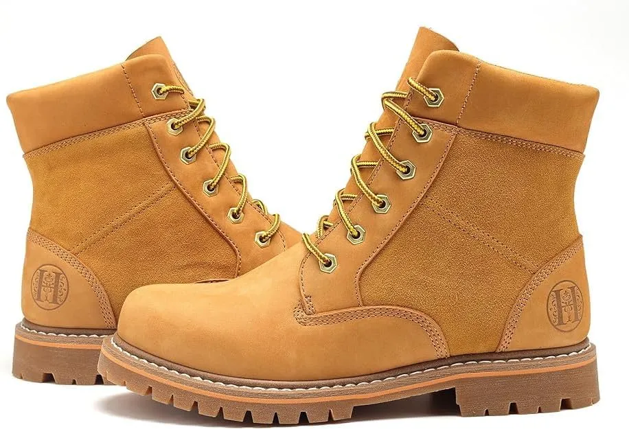 CONRAD Wheat Nubuck Work Boot Collection: Sturdy, Soft Toe, Slip-Resistant Safety Shoes for Men