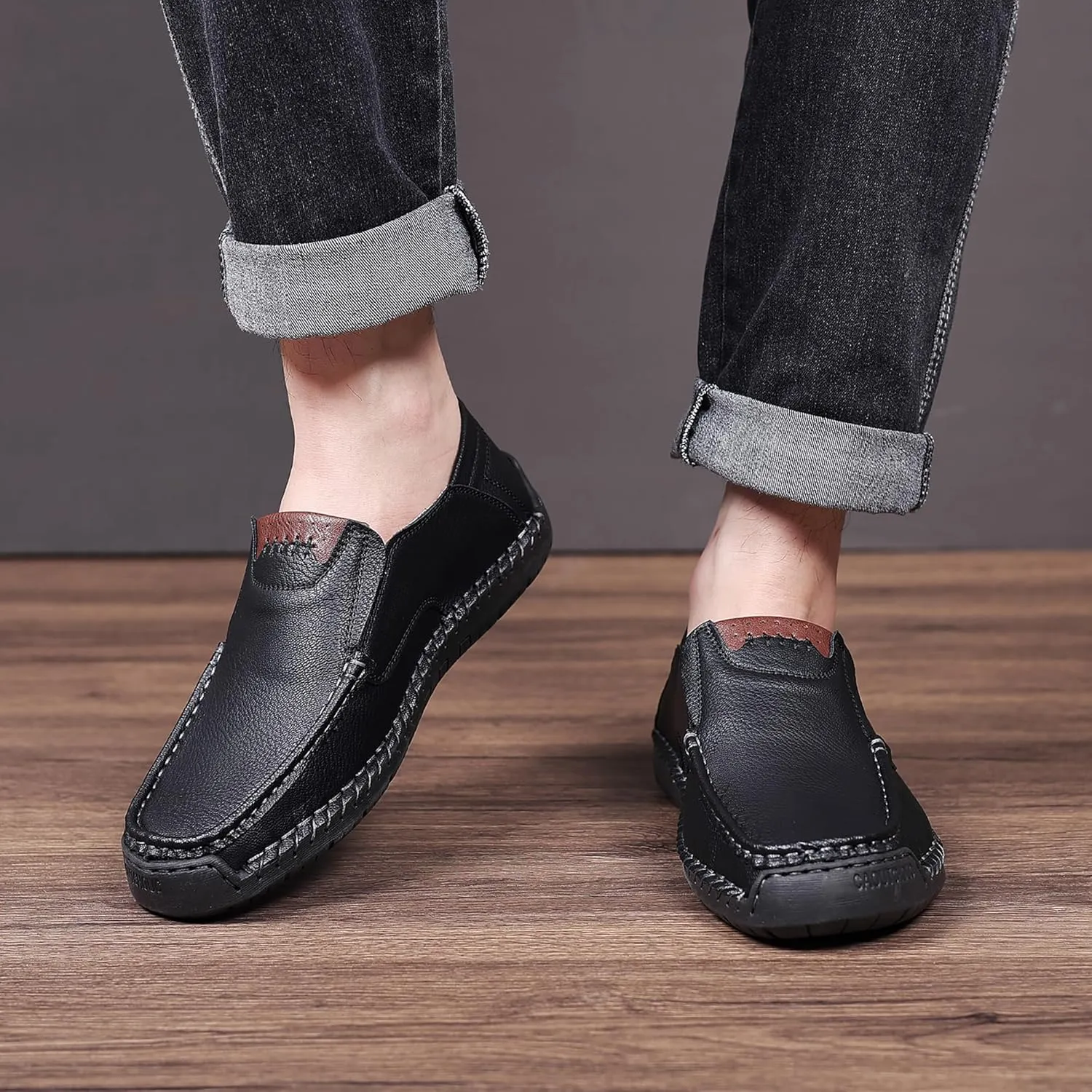 Coramtty Mens Loafers Casual Slip on Shoes Business Moccasins Lightweight Refreshing Classic Slippers Walking Driving Travelling Outdoor