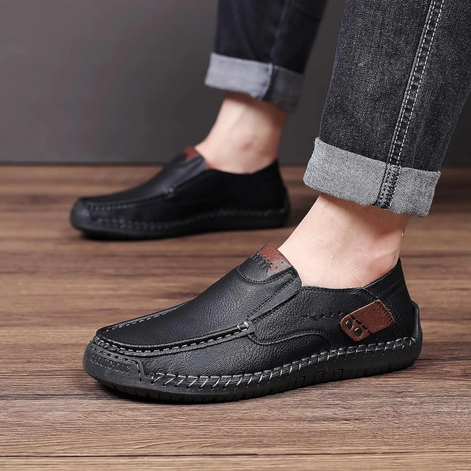 Coramtty Mens Loafers Casual Slip on Shoes Business Moccasins Lightweight Refreshing Classic Slippers Walking Driving Travelling Outdoor