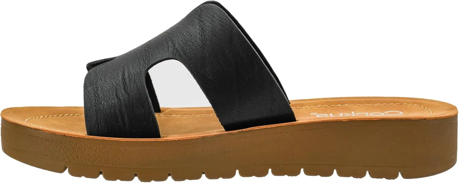 Corkys Footwear Hold Please 1-Inch Platform Sandals with Cushioned Foot-bed and Stylish 'H' Strap On Upper– Ultimate Comfort Meets Chic Design - Perfect For Everyday Wear