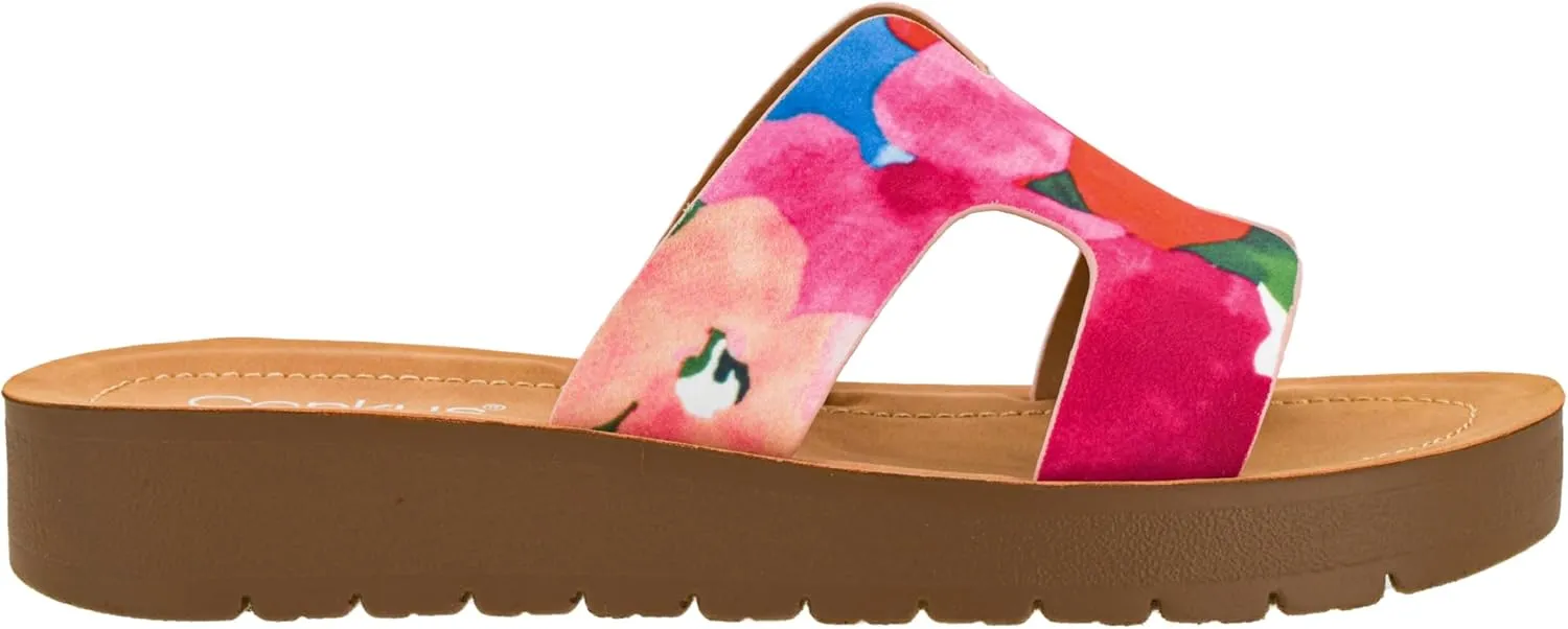 Corkys Footwear Hold Please 1-Inch Platform Sandals with Cushioned Foot-bed and Stylish 'H' Strap On Upper– Ultimate Comfort Meets Chic Design - Perfect For Everyday Wear
