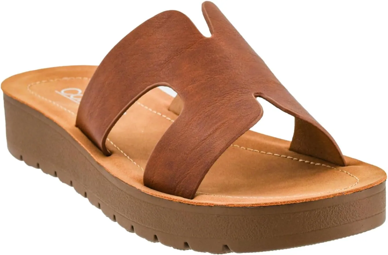 Corkys Footwear Hold Please 1-Inch Platform Sandals with Cushioned Foot-bed and Stylish 'H' Strap On Upper– Ultimate Comfort Meets Chic Design - Perfect For Everyday Wear
