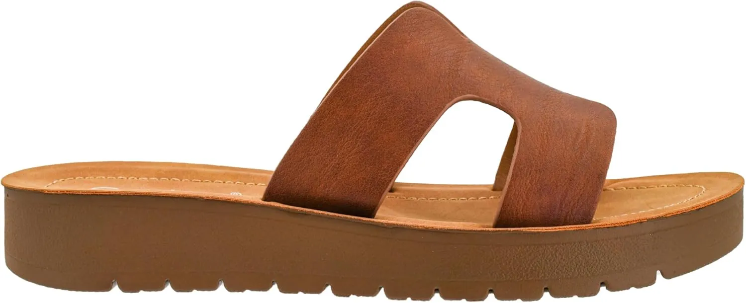 Corkys Footwear Hold Please 1-Inch Platform Sandals with Cushioned Foot-bed and Stylish 'H' Strap On Upper– Ultimate Comfort Meets Chic Design - Perfect For Everyday Wear