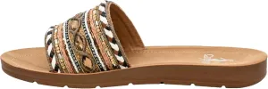 Corkys Footwear Vacation Mode Sandal - Comfortable and Soft Insole Designed for All-Day Wear, Chic and Stylish Raffia Woven Strap With Gems and Metal Accents