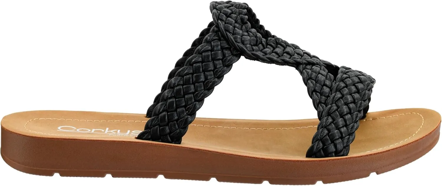 Corkys Footwear Womens All Tangled Up Sandals - With Flexible Comfortable Soles, Woven Straps, And A Chic Keyhole Design - Chic and Stylish Summer Sandals