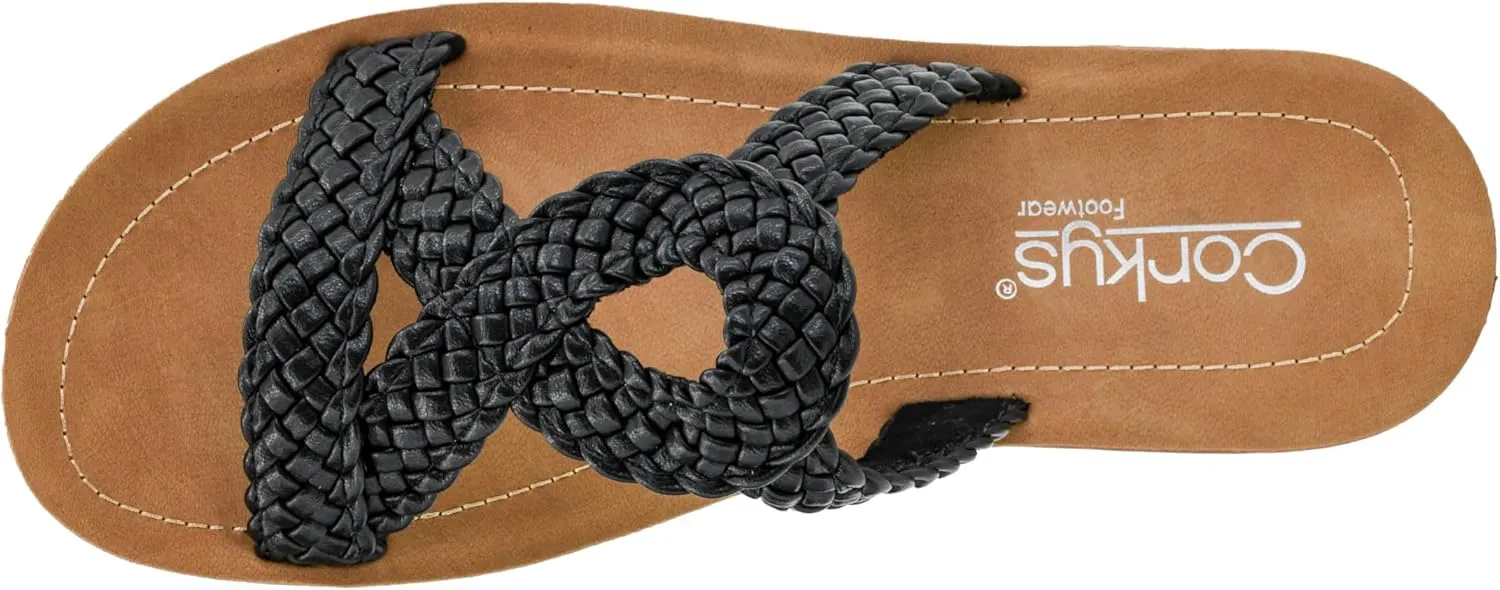 Corkys Footwear Womens All Tangled Up Sandals - With Flexible Comfortable Soles, Woven Straps, And A Chic Keyhole Design - Chic and Stylish Summer Sandals