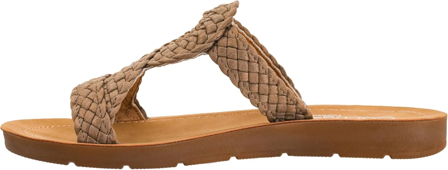 Corkys Footwear Womens All Tangled Up Sandals - With Flexible Comfortable Soles, Woven Straps, And A Chic Keyhole Design - Chic and Stylish Summer Sandals