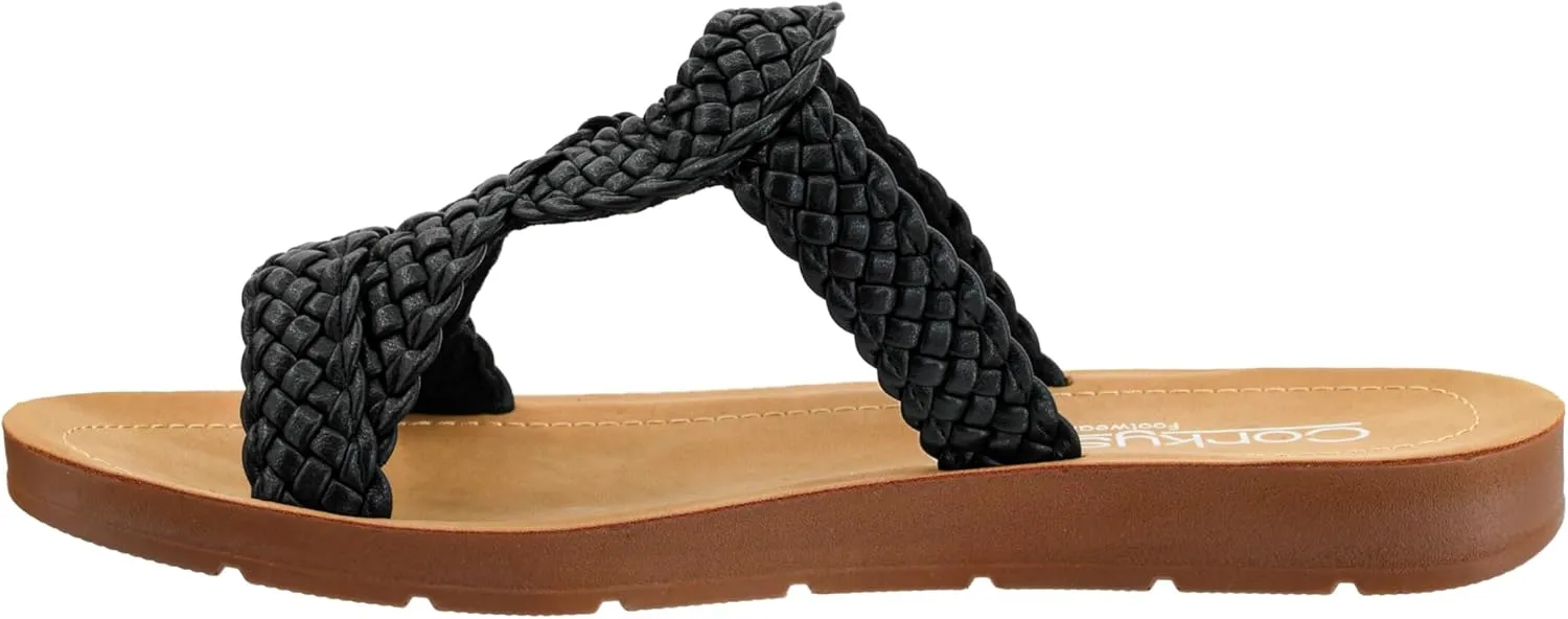 Corkys Footwear Womens All Tangled Up Sandals - With Flexible Comfortable Soles, Woven Straps, And A Chic Keyhole Design - Chic and Stylish Summer Sandals