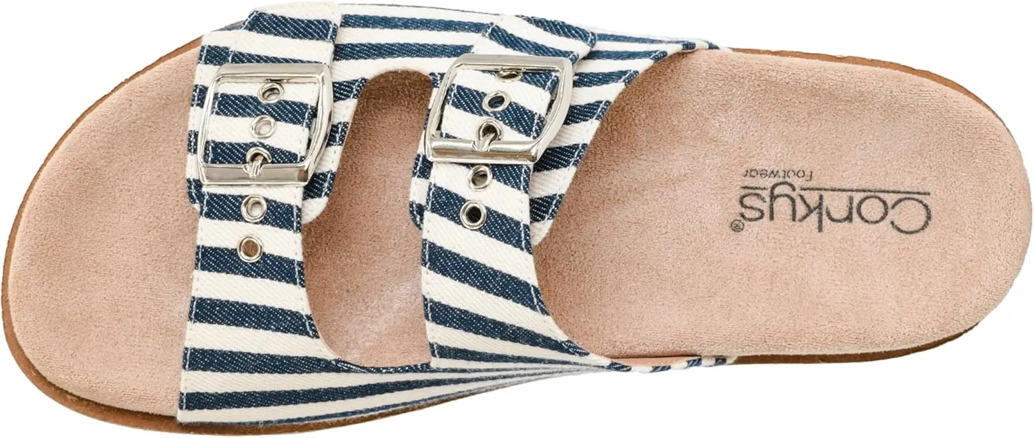 Corkys Footwear Women's Dash Sandals - Featuring Two Straps With Adjustable Buckles, A Soft Lined and Cushioned Insole, and All Day Wear - Chic and Trendy