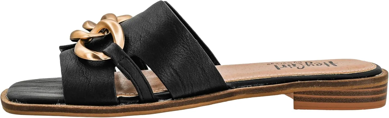 Corkys Footwear Women's Off The Chain Sandals - Comfort Meets Chic with Lightweight Feel, Lightly Cushioned Insoles, and Chunky Chain Detail Across Upper