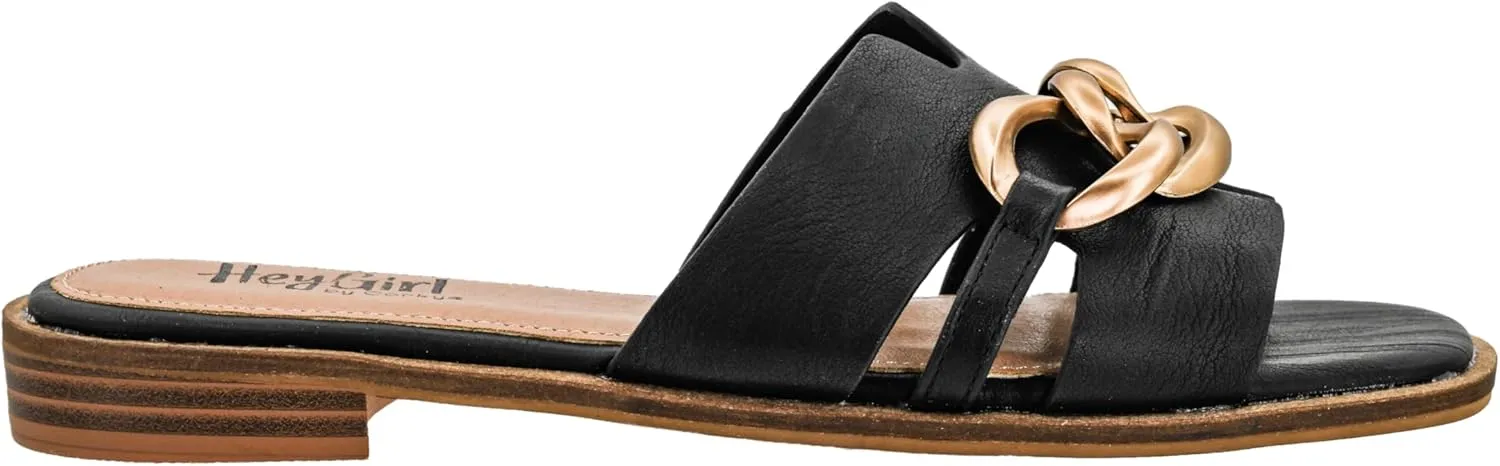 Corkys Footwear Women's Off The Chain Sandals - Comfort Meets Chic with Lightweight Feel, Lightly Cushioned Insoles, and Chunky Chain Detail Across Upper