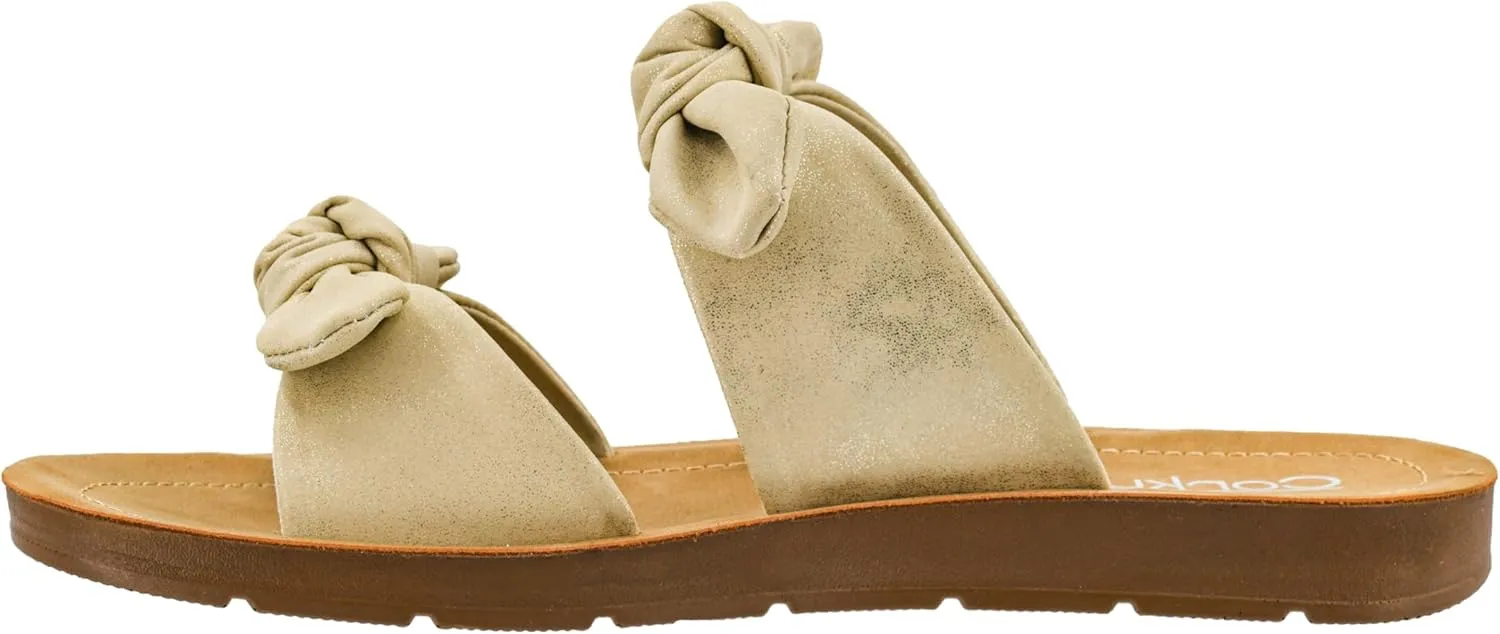 Corkys Footwear Women's Take A Bow Sandals - Where Comfort Meets Chic with Lightweight Feel, Two Straps With a Dainty Bow Detail, And Comfortable Insoles