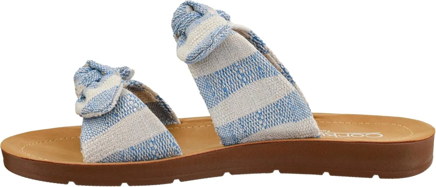 Corkys Footwear Women's Take A Bow Sandals - Where Comfort Meets Chic with Lightweight Feel, Two Straps With a Dainty Bow Detail, And Comfortable Insoles