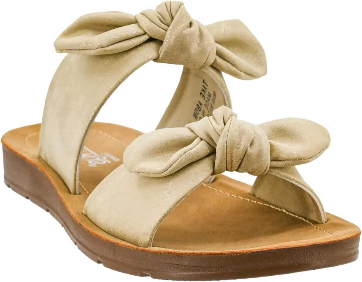 Corkys Footwear Women's Take A Bow Sandals - Where Comfort Meets Chic with Lightweight Feel, Two Straps With a Dainty Bow Detail, And Comfortable Insoles