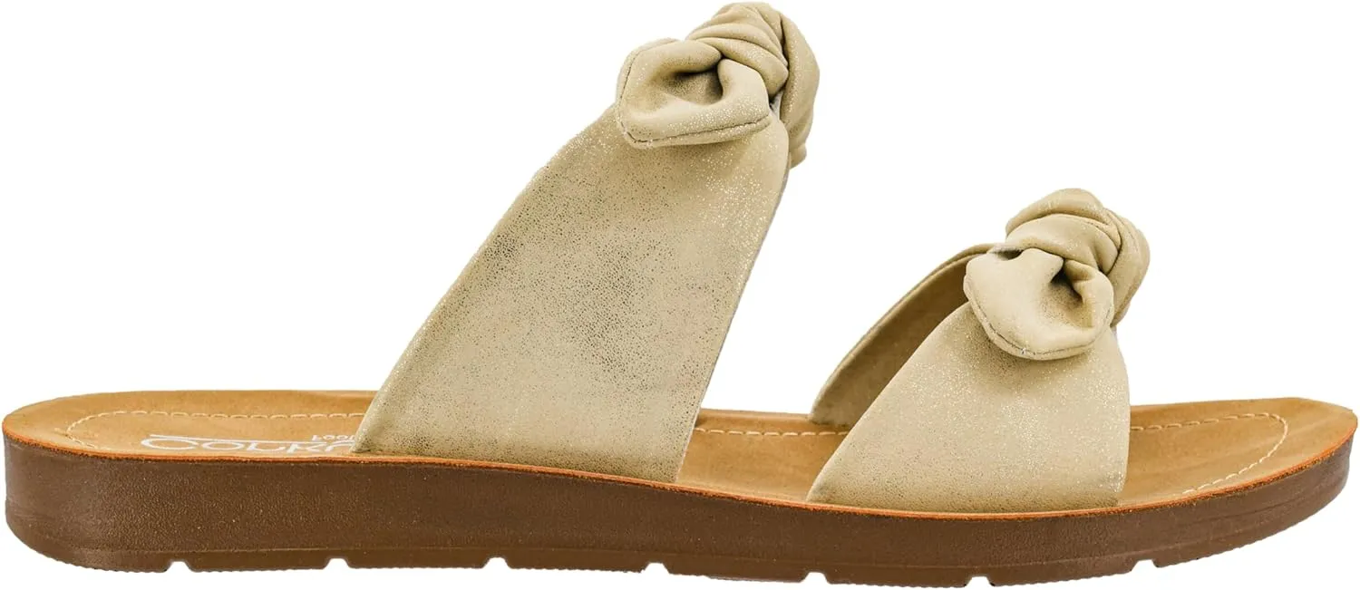 Corkys Footwear Women's Take A Bow Sandals - Where Comfort Meets Chic with Lightweight Feel, Two Straps With a Dainty Bow Detail, And Comfortable Insoles
