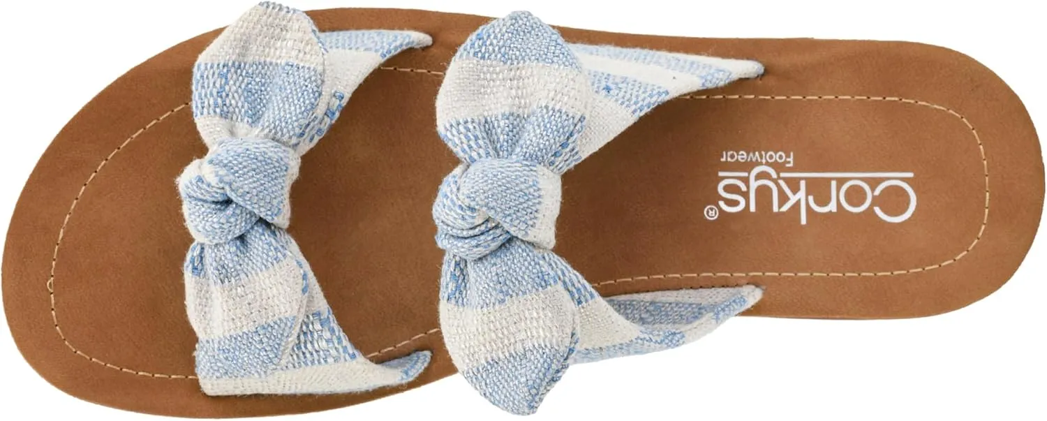 Corkys Footwear Women's Take A Bow Sandals - Where Comfort Meets Chic with Lightweight Feel, Two Straps With a Dainty Bow Detail, And Comfortable Insoles