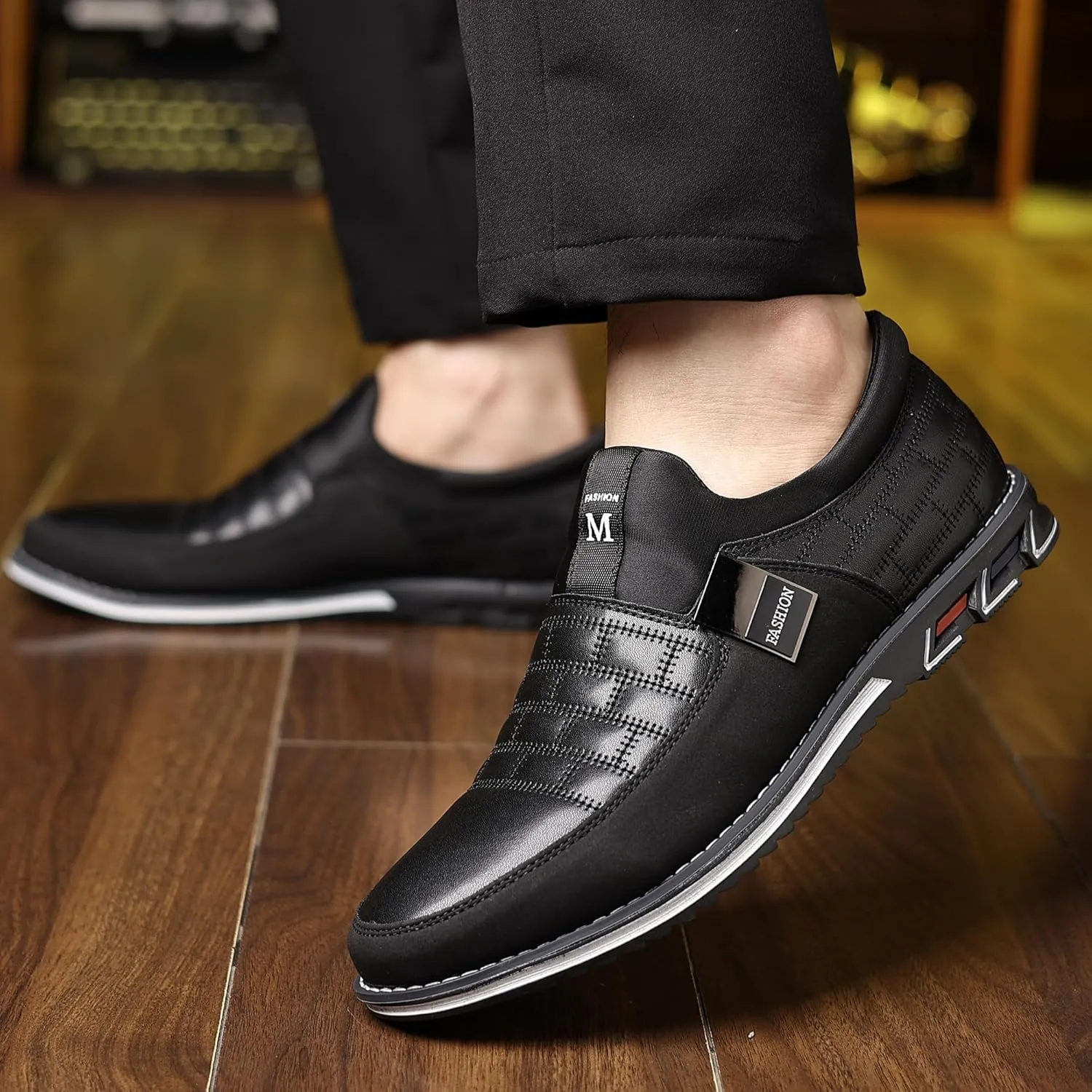 COSIDRAM Mens Casual Shoes Sneakers Loafers Comfort Walking Shoes for Male Business Work Office Dress