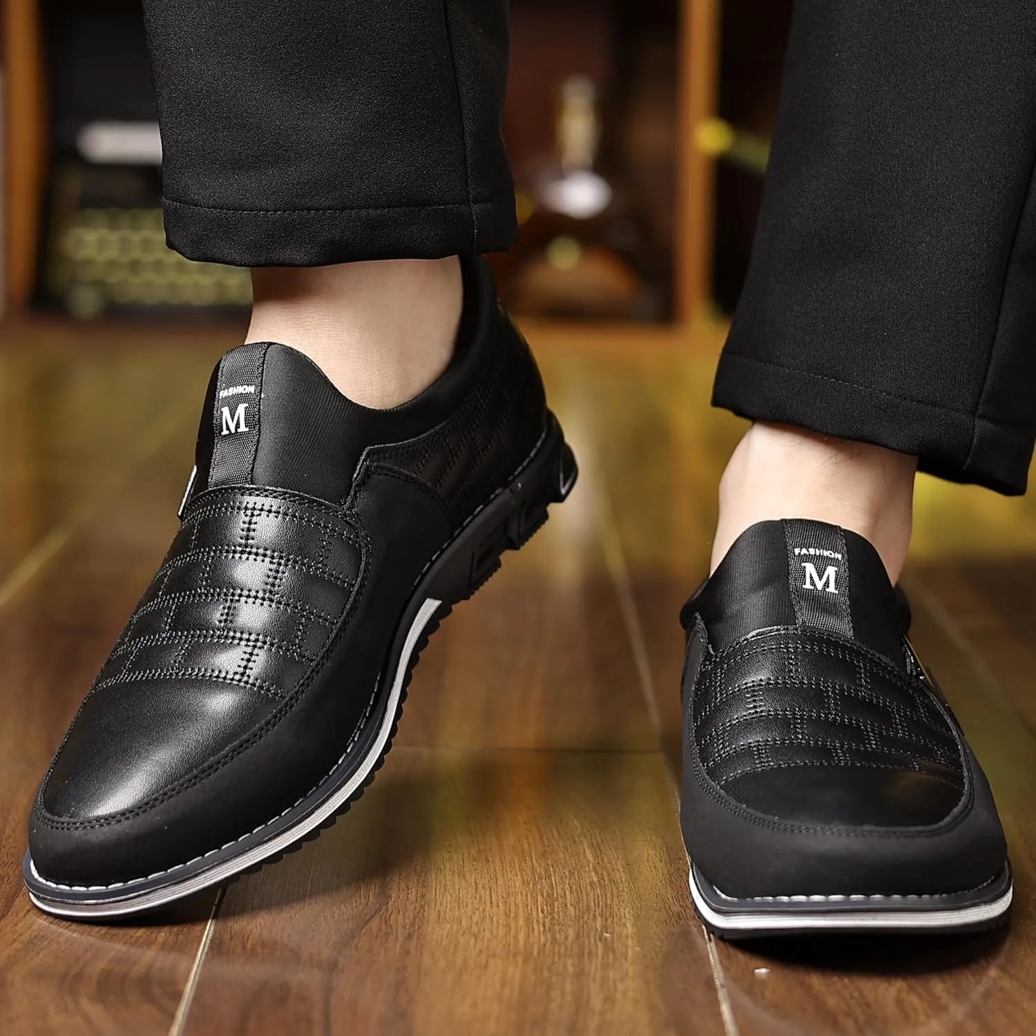 COSIDRAM Mens Casual Shoes Sneakers Loafers Comfort Walking Shoes for Male Business Work Office Dress