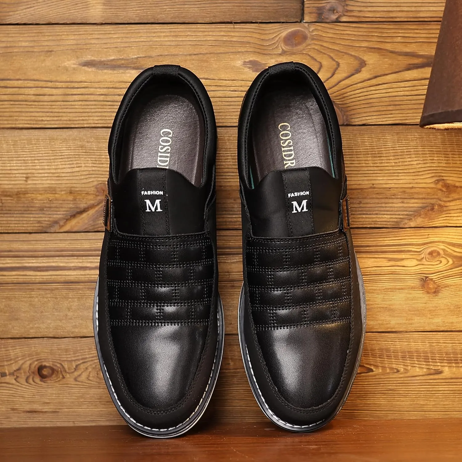 COSIDRAM Mens Casual Shoes Sneakers Loafers Comfort Walking Shoes for Male Business Work Office Dress