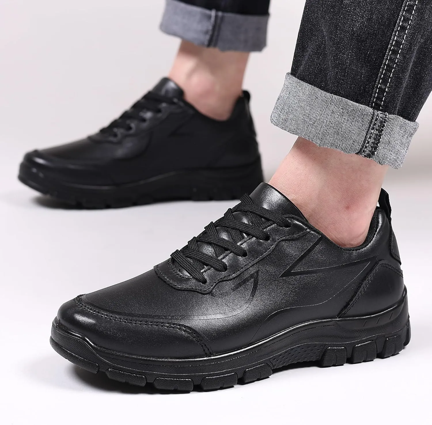 COSIDRAM Men's Casual Shoes Stylish Embossed Crocodile Print Sneakers Soft Walking Loafers