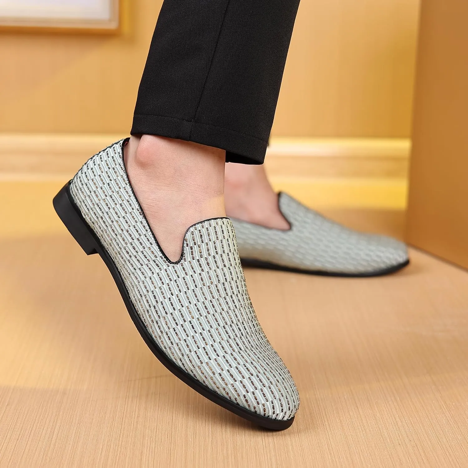 COSIDRAM Men's Dress Loafers Classic Tuxedo Suit Moccasins Comfort Slip On Casual Shoes