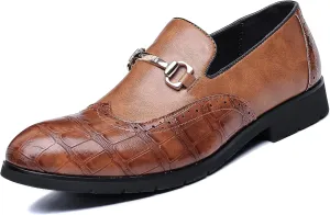 COSIDRAM Men's Dress Shoes Oxfords Slip on Classic Modern Formal Leather Shoes Casual Loafers
