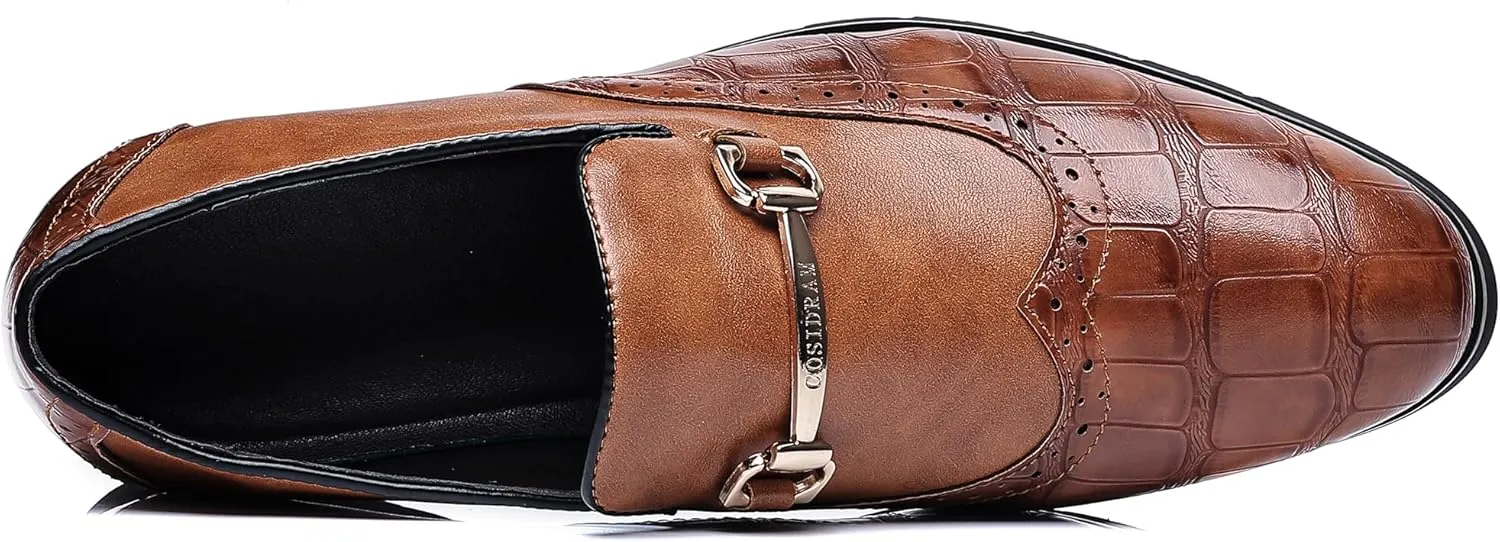 COSIDRAM Men's Dress Shoes Oxfords Slip on Classic Modern Formal Leather Shoes Casual Loafers