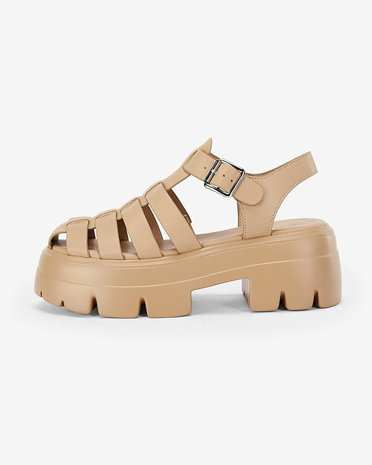 Coutgo Womens Platform Chunky Heels Sandals Gladiator Ankle Strap Heels Lug Sole Summer Fisherman Y2K Shoes