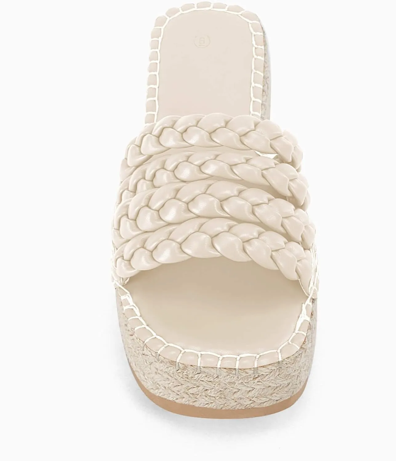 Coutgo Womens Platform Slides Sandals Espadrilles Braided Slip on Open Toe Backless Summer Dress Shoes