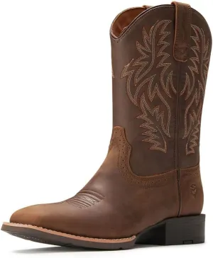 Cowboy Boots For Men - Mens Sport Wide Square Toe Western Boot,Oil/Slip Resistant,Durable Fashionable Classic Pull on 10 Inch Wellington Boots - Soft Toe Work Boots