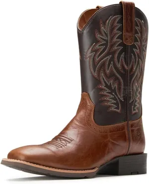 Cowboy Boots For Men - Mens Sport Wide Square Toe Western Boot,Oil/Slip Resistant,Durable Fashionable Classic Pull on 10 Inch Wellington Boots - Soft Toe Work Boots