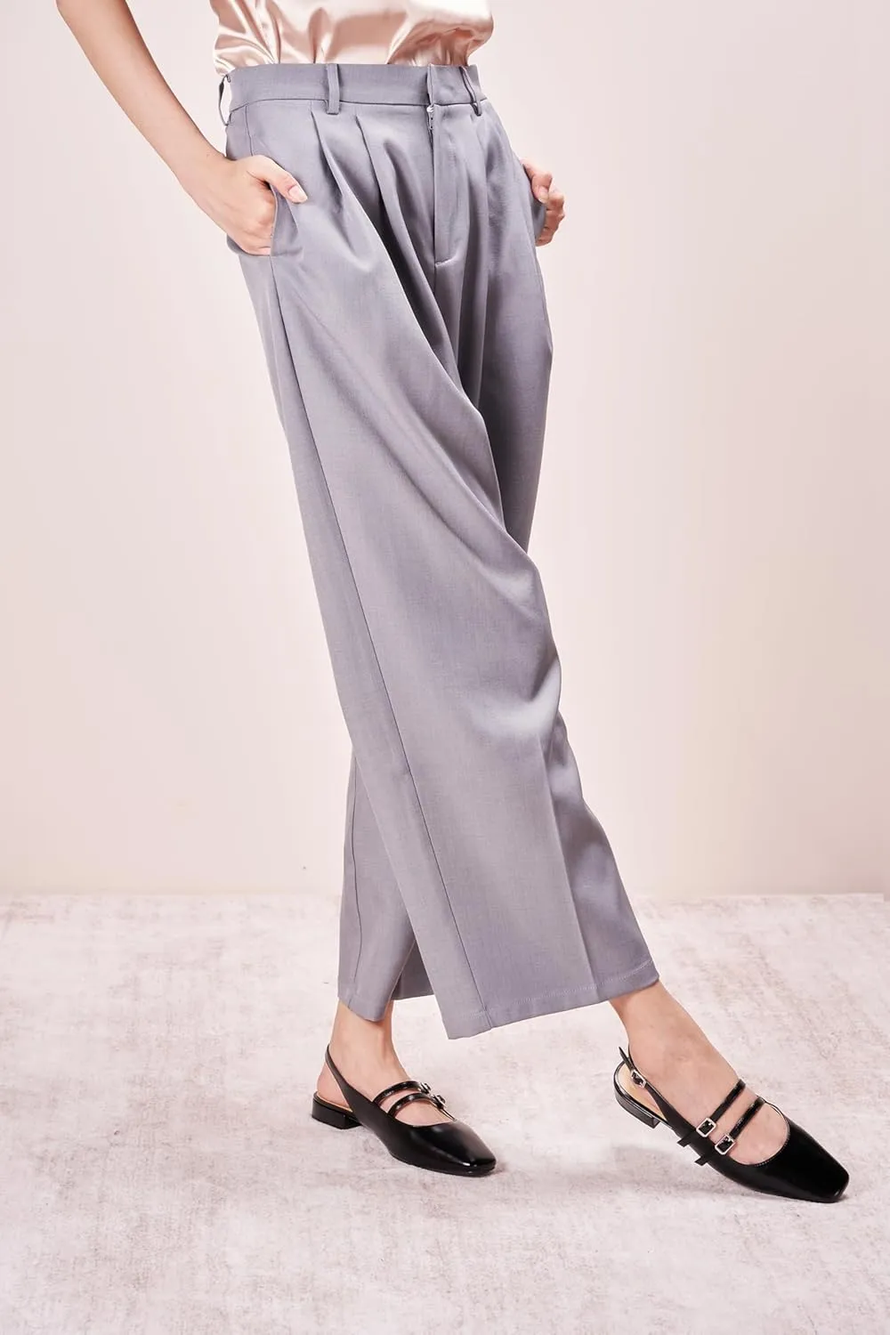 C.Paravano Women's Slingback Flats | Sandals Square Toe Dress Shoes | Adjustable Ankle Strap Flats for Office，Weddings & Cocktail Parties