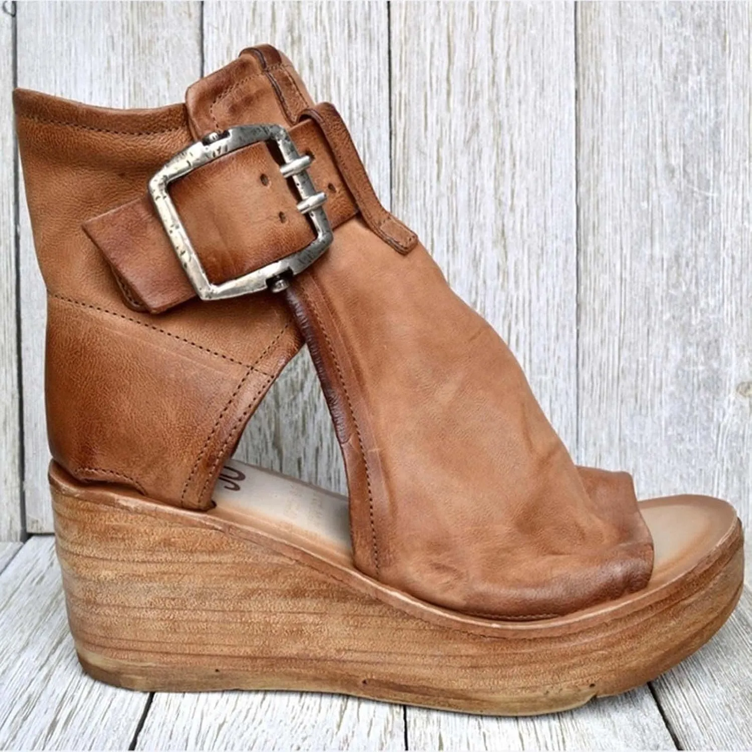 ctdiral Women's Fashion Roman Sandals Chunky Thick Bottom Open Toe Wedge Shoes, Adjustable Buckle High Top Combat Sandal for Girl