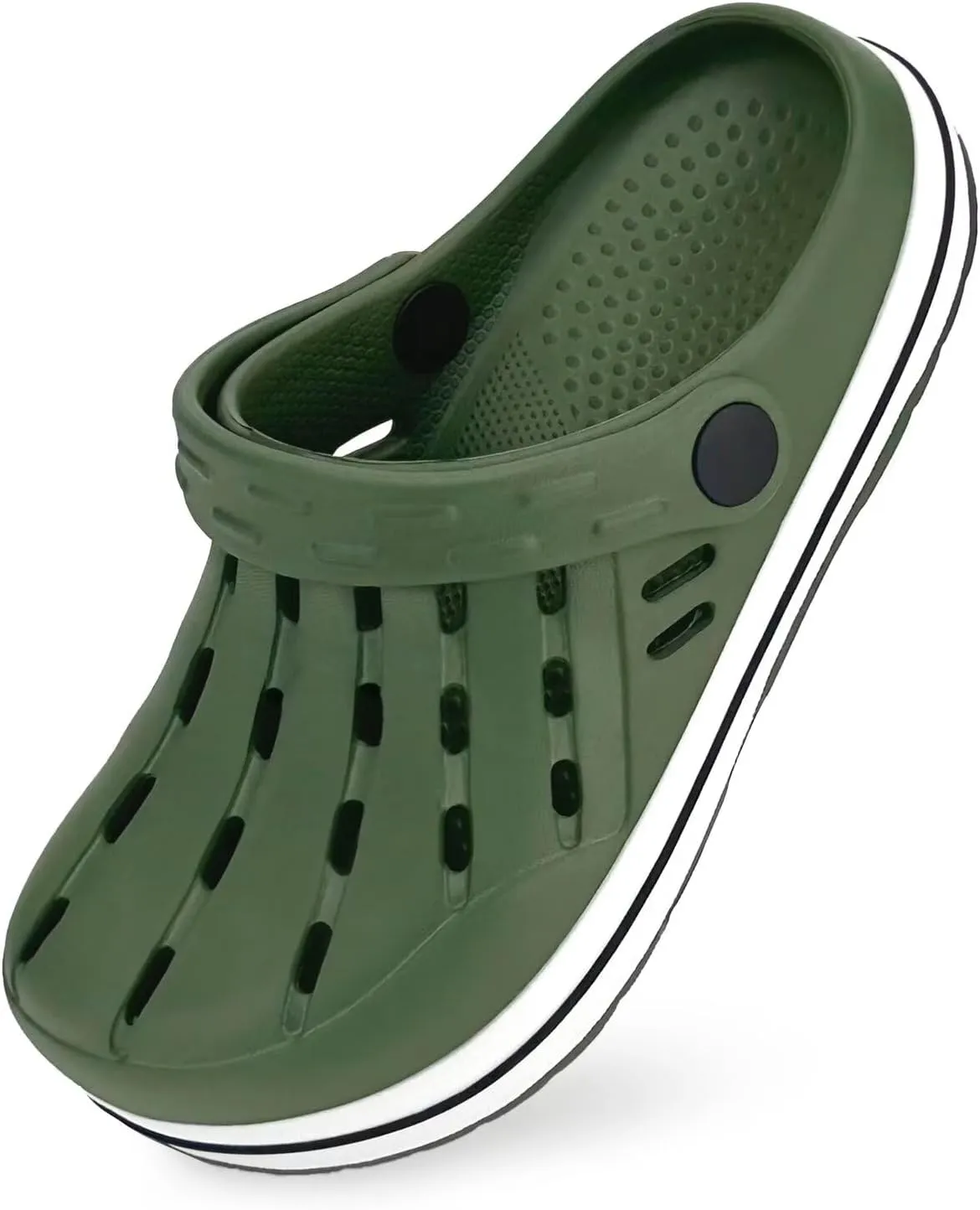 Cubufly Kids Garden Shoes Boys Girls Glitter Stripe Band Clogs Toddler Slip On Water Sandals Children Beach Pool Slipper
