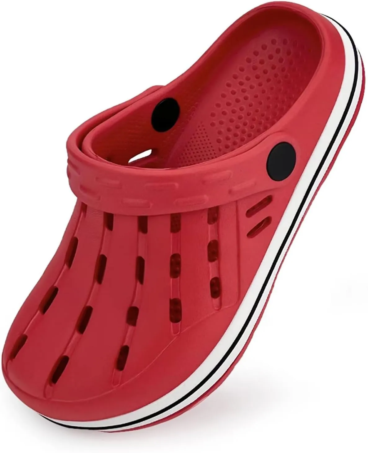 Cubufly Kids Garden Shoes Boys Girls Glitter Stripe Band Clogs Toddler Slip On Water Sandals Children Beach Pool Slipper