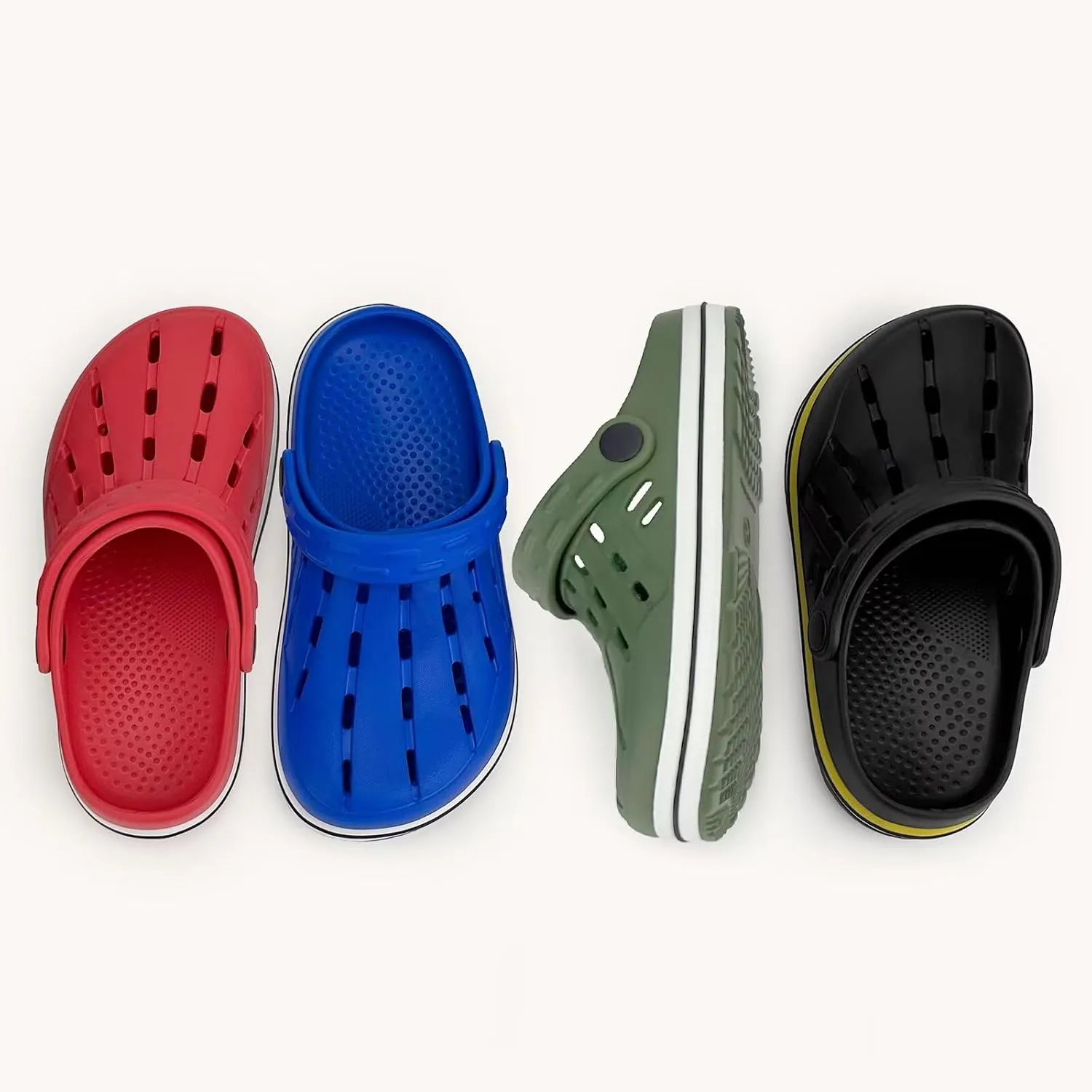 Cubufly Kids Garden Shoes Boys Girls Glitter Stripe Band Clogs Toddler Slip On Water Sandals Children Beach Pool Slipper