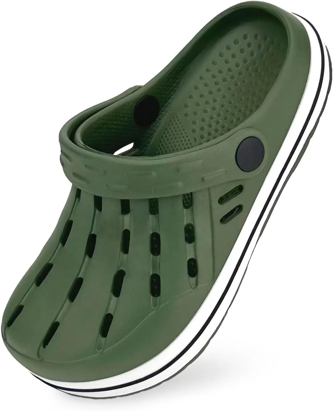 Cubufly Kids Garden Shoes Boys Girls Glitter Stripe Band Clogs Toddler Slip On Water Sandals Children Beach Pool Slipper