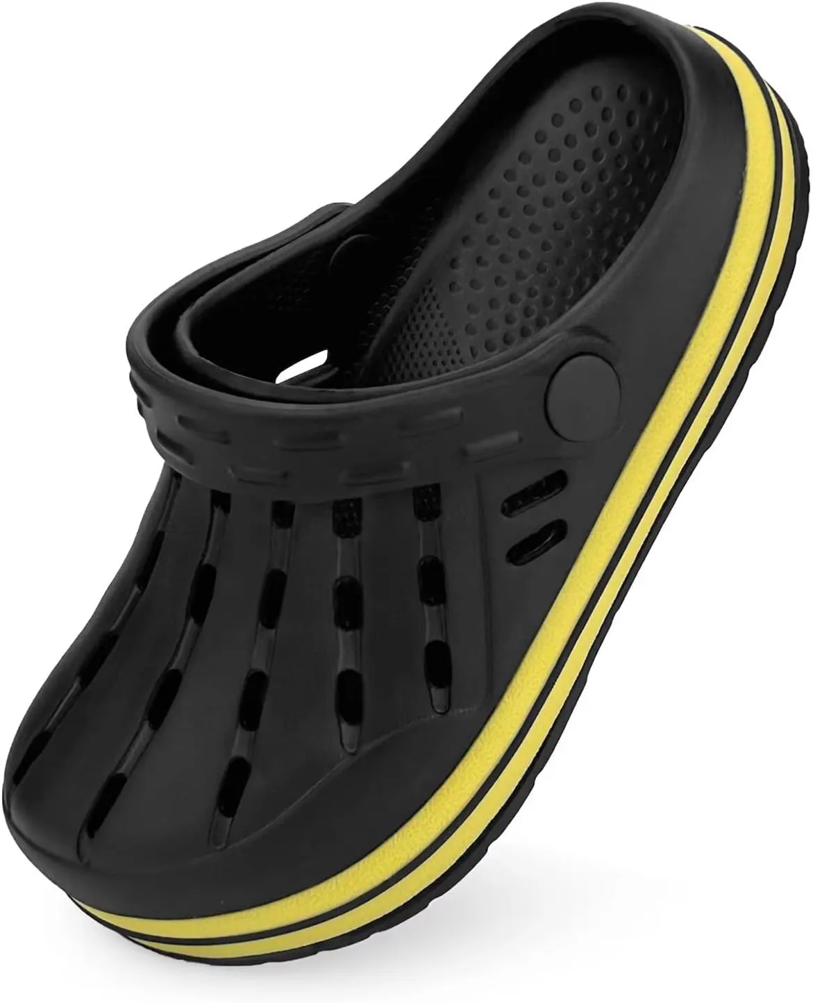 Cubufly Kids Garden Shoes Boys Girls Glitter Stripe Band Clogs Toddler Slip On Water Sandals Children Beach Pool Slipper