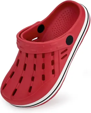 Cubufly Kids Garden Shoes Boys Girls Glitter Stripe Band Clogs Toddler Slip On Water Sandals Children Beach Pool Slipper