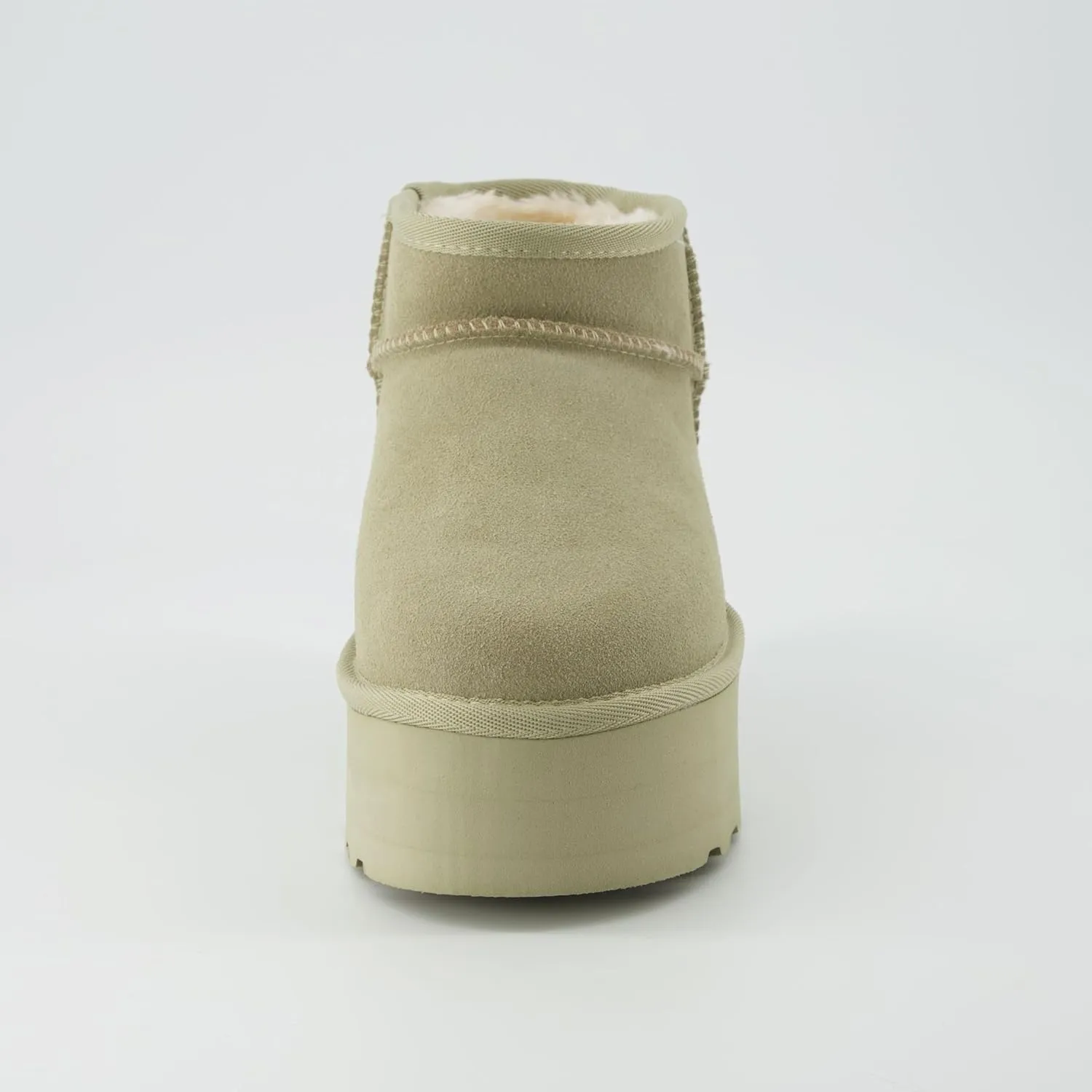 CUSHIONAIRE Hippy Women’s Platform Ankle Boots – Genuine Suede, Faux Fur Lining, Cozy Winter Slip-On Design, Comfortable Footwear with Wide Widths Available
