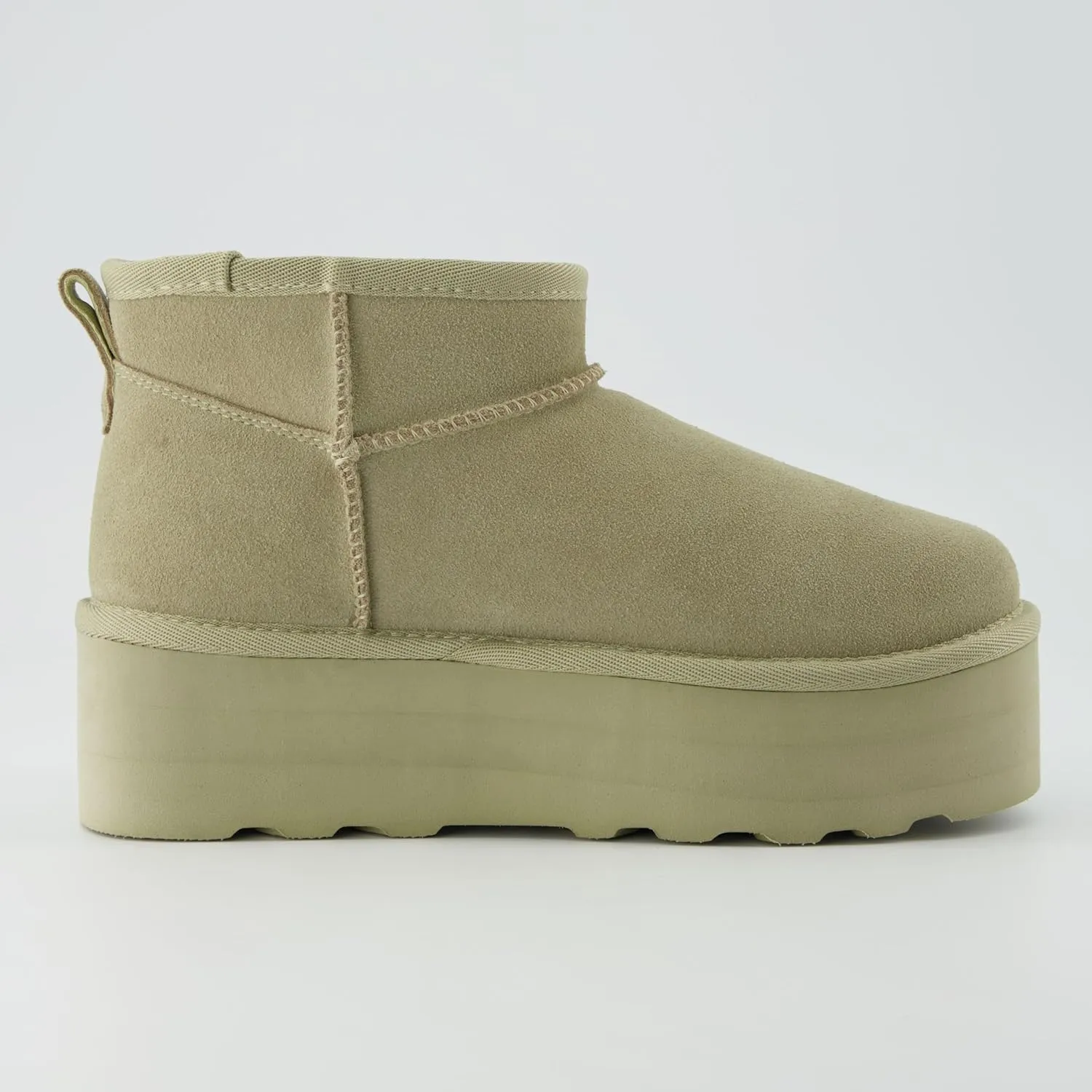 CUSHIONAIRE Hippy Women’s Platform Ankle Boots – Genuine Suede, Faux Fur Lining, Cozy Winter Slip-On Design, Comfortable Footwear with Wide Widths Available