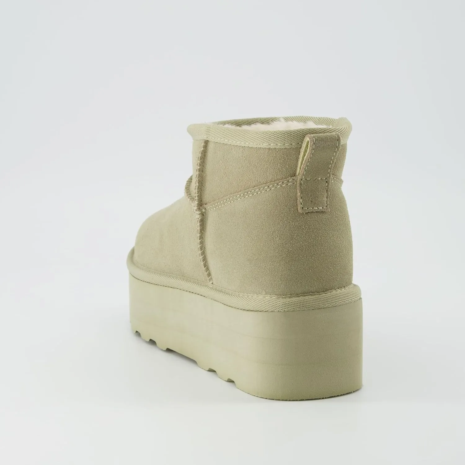CUSHIONAIRE Hippy Women’s Platform Ankle Boots – Genuine Suede, Faux Fur Lining, Cozy Winter Slip-On Design, Comfortable Footwear with Wide Widths Available