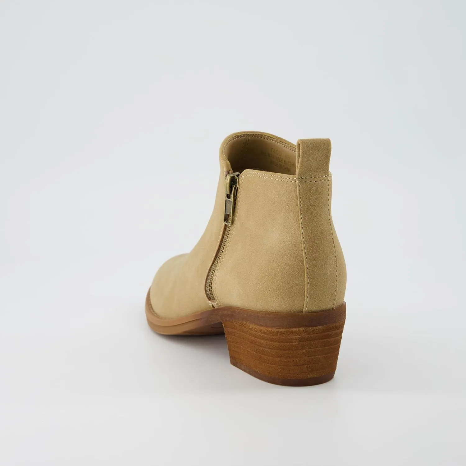 CUSHIONAIRE Taco Women’s Ankle Bootie – Low Heel Ankle Boots for Women with Memory Foam Comfort, Side Zipper, and Wide Widths Available