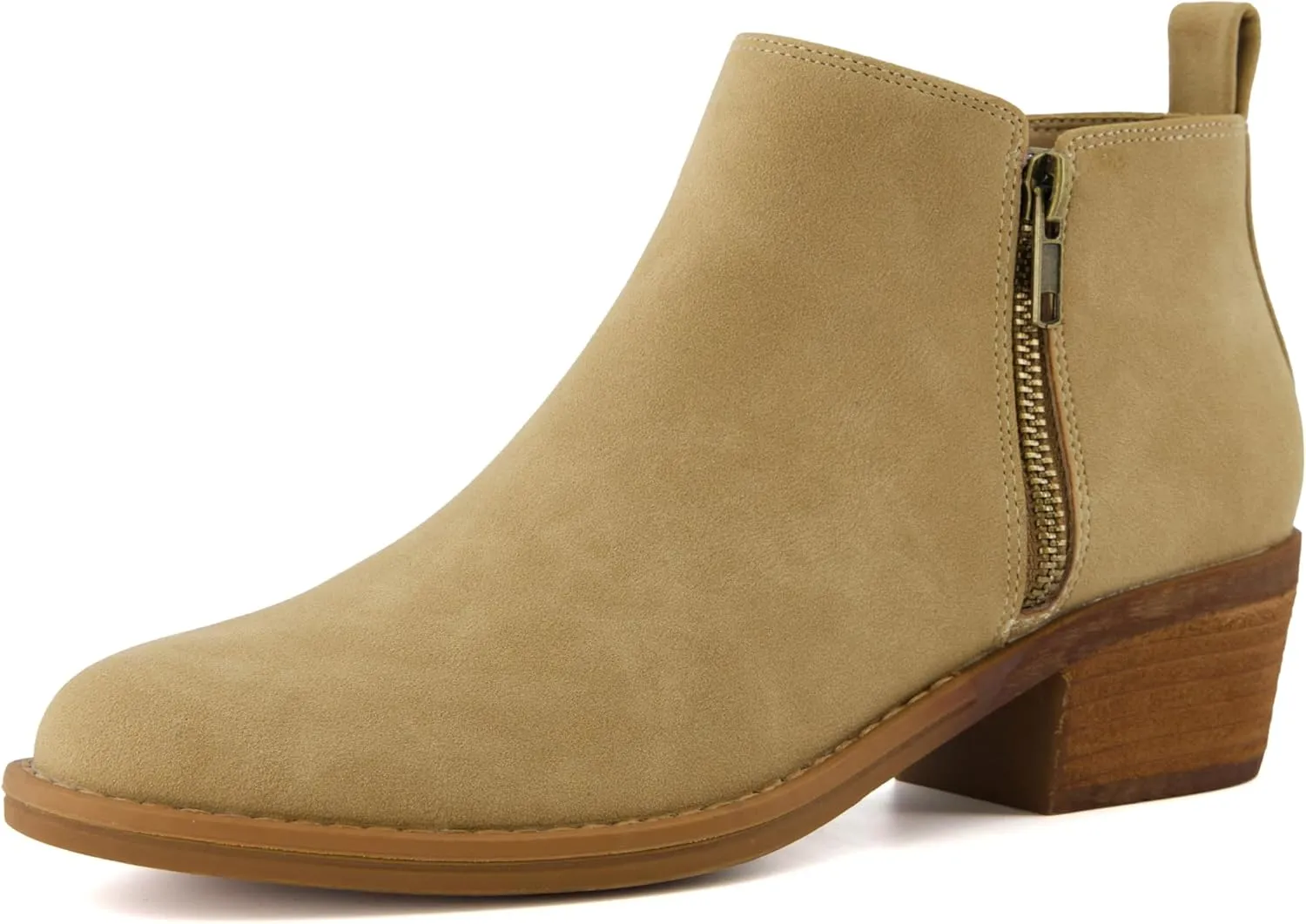 CUSHIONAIRE Taco Women’s Ankle Bootie – Low Heel Ankle Boots for Women with Memory Foam Comfort, Side Zipper, and Wide Widths Available
